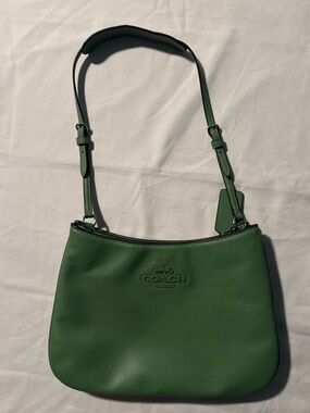 Coach Green Leather Shoulder Hobo Bag